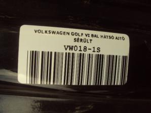 VOLKSWAGEN GOLF VI BAL HÁTSÓ AJTÓ SÉRÜLT
