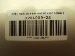 OPEL MERIVA A BAL HÁTSÓ AJTÓ SÉRÜLT