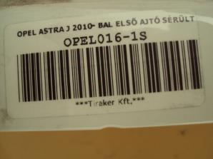 OPEL ASTRA J 2010- BAL ELSŐ AJTÓ SÉRÜLT