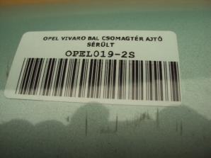 OPEL VIVARO BAL CSOMAGTÉR AJTÓ SÉRÜLT